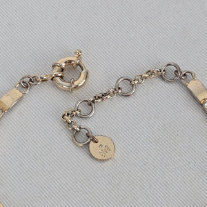 SN Vintage Gold Tone Clear Rhinestone Tennis Link Bracelet Adjustable