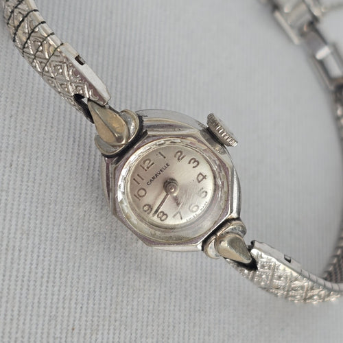 Caravelle Swiss Made 1/20th 12k Gold Silver Tone Vintage Wristwatch
