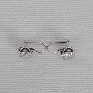 Silpada Sterling Silver Round Clear Cubic Zirconia Hook Earrings