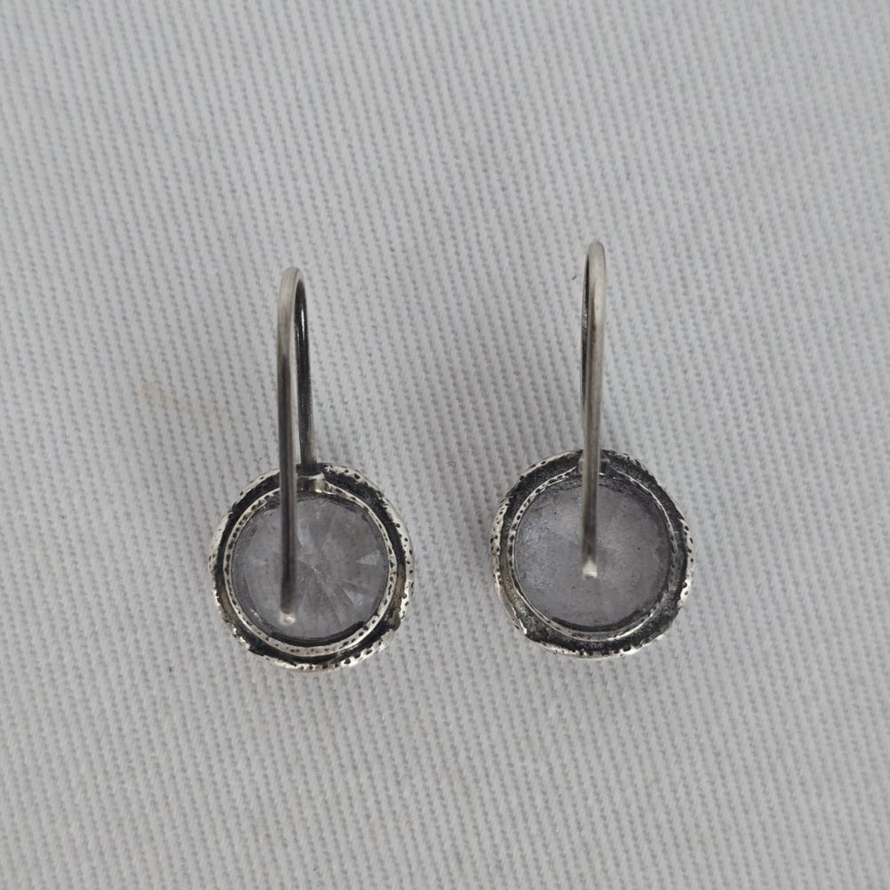Silpada Sterling Silver Round Clear Cubic Zirconia Hook Earrings