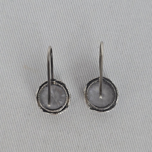 Silpada Sterling Silver Round Clear Cubic Zirconia Hook Earrings