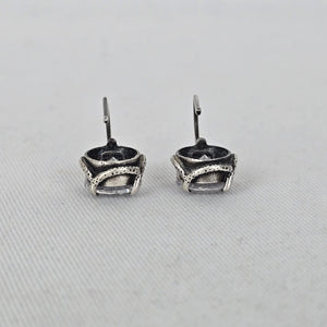 Silpada Sterling Silver Round Clear Cubic Zirconia Hook Earrings