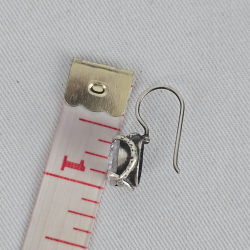 Silpada Sterling Silver Round Clear Cubic Zirconia Hook Earrings