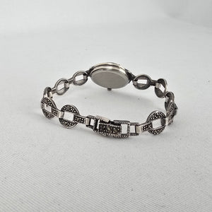Vintage 925 Sterling Silver Marcasite Quartz Watch