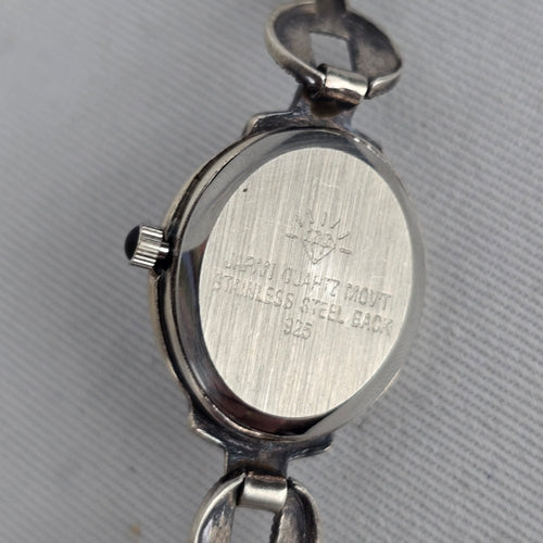 Vintage 925 Sterling Silver Marcasite Quartz Watch