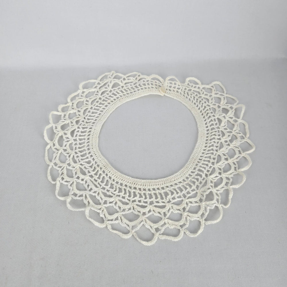 Vintage Handmade White Crochet Lace Collar Necklace
