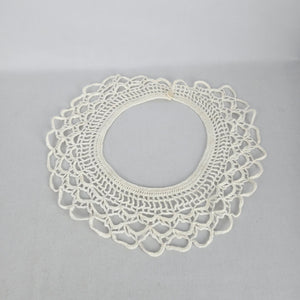 Vintage Handmade White Crochet Lace Collar Necklace
