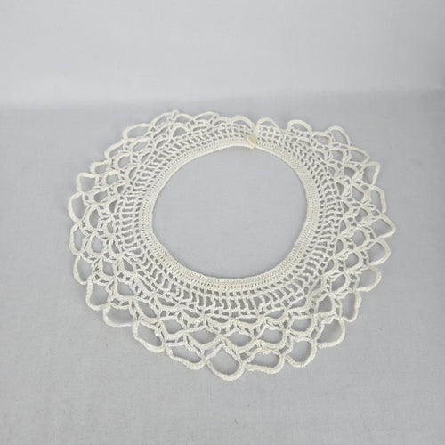 Vintage Handmade White Crochet Lace Collar Necklace