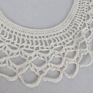 Vintage Handmade White Crochet Lace Collar Necklace