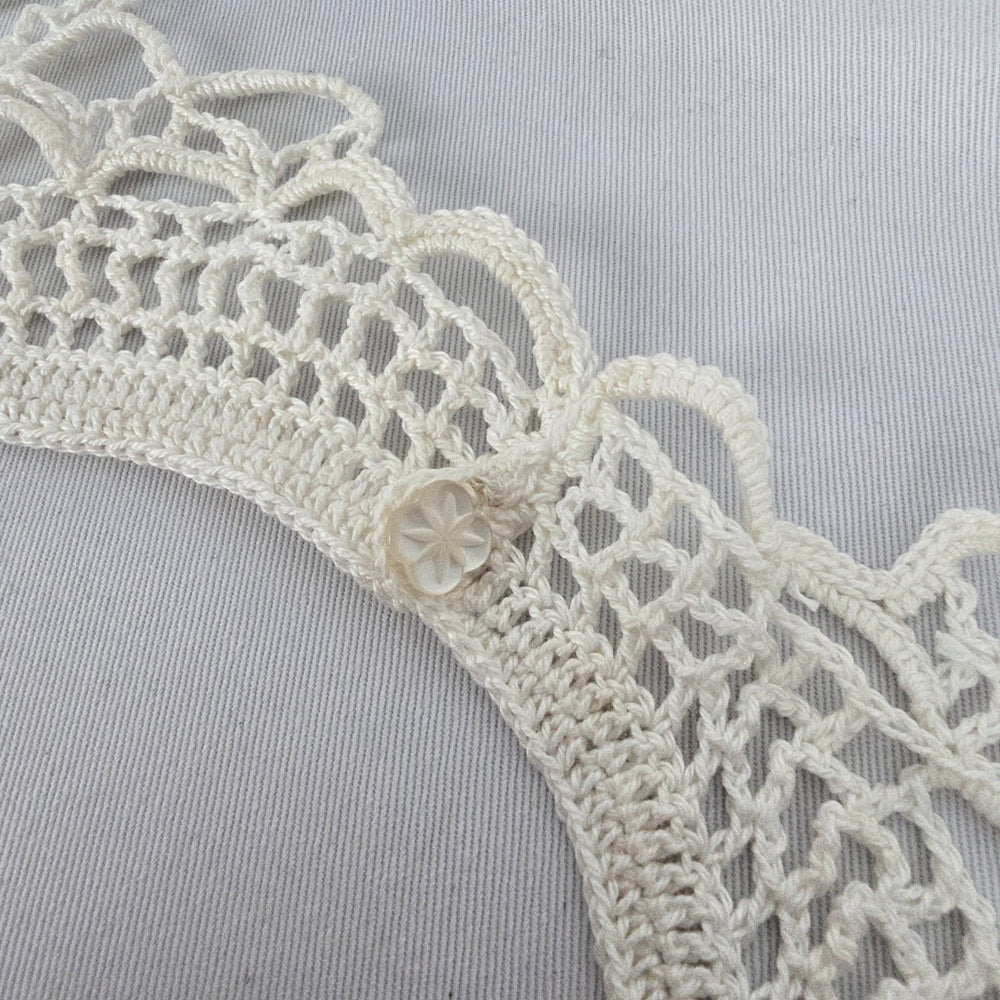 Vintage Handmade White Crochet Lace Collar Necklace