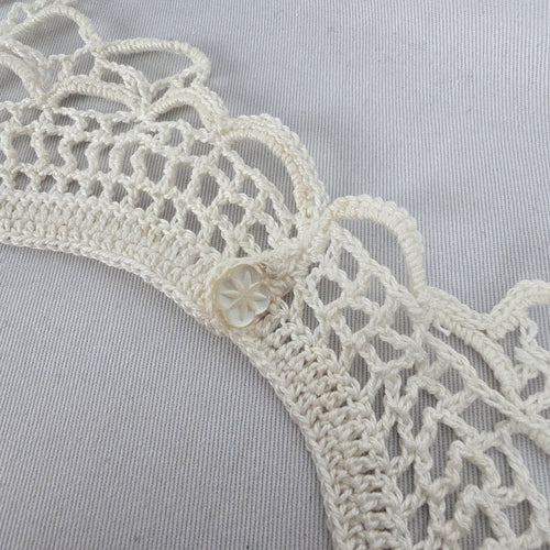 Vintage Handmade White Crochet Lace Collar Necklace