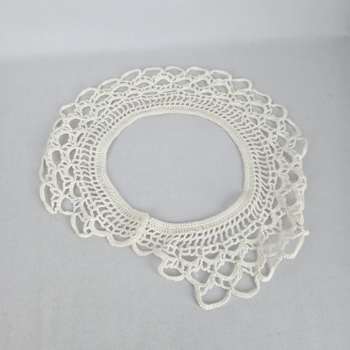 Vintage Handmade White Crochet Lace Collar Necklace