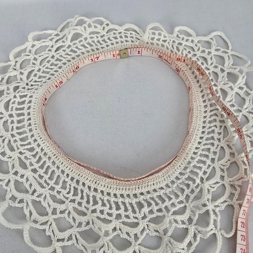 Vintage Handmade White Crochet Lace Collar Necklace