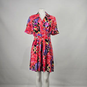 Vintage Jolibel Floral Romper Red Purple Size 10