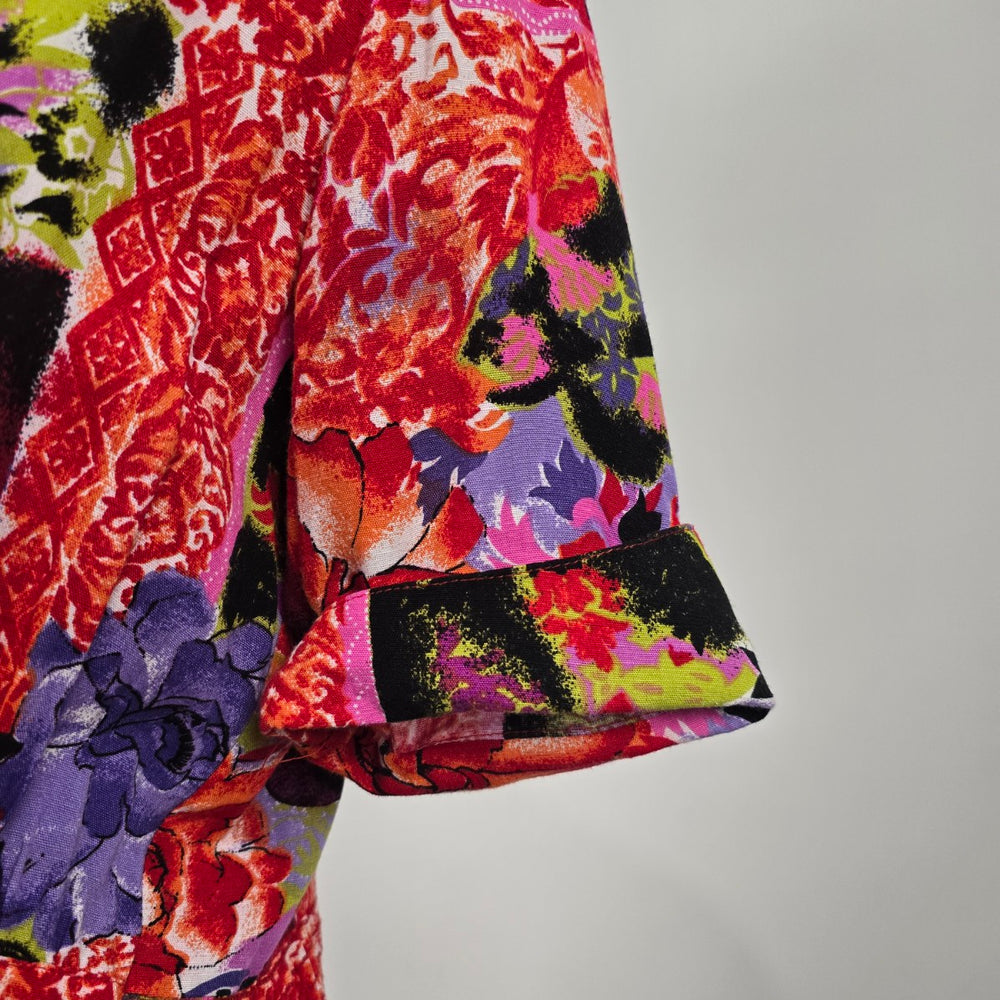 Vintage Jolibel Floral Romper Red Purple Size 10