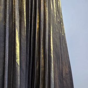 Johnny Was Gold Black Metallic Pleated Slip Midi Dress M