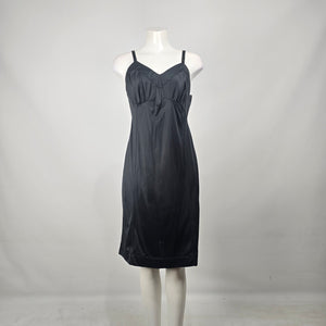Vintage Dorasy Black Adjustable Strap Lingerie Full Slip Dress Size M