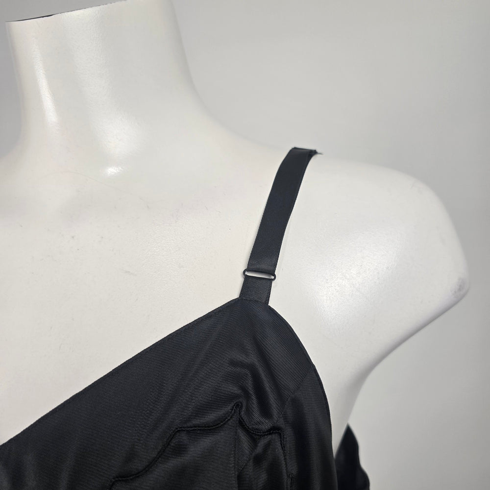 Vintage Dorasy Black Adjustable Strap Lingerie Full Slip Dress Size M
