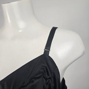 Vintage Dorasy Black Adjustable Strap Lingerie Full Slip Dress Size M