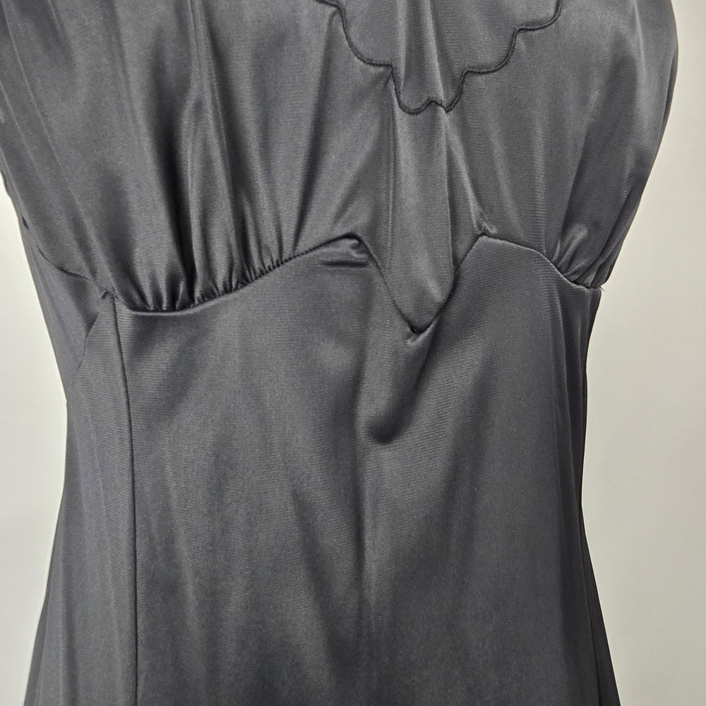 Vintage Dorasy Black Adjustable Strap Lingerie Full Slip Dress Size M
