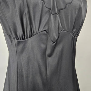 Vintage Dorasy Black Adjustable Strap Lingerie Full Slip Dress Size M