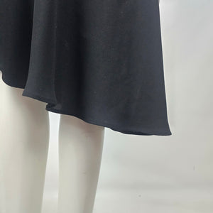 Evan-Picone Black Sleeveless V-Neck Midi Dress Size 12 Criss Cross Back