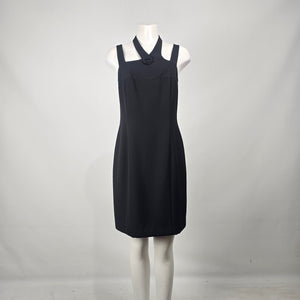 Vintage Mark Edwards Evening Black Halter Neck Sheath Dress Size 8