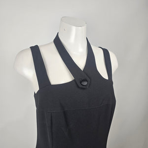 Vintage Mark Edwards Evening Black Halter Neck Sheath Dress Size 8