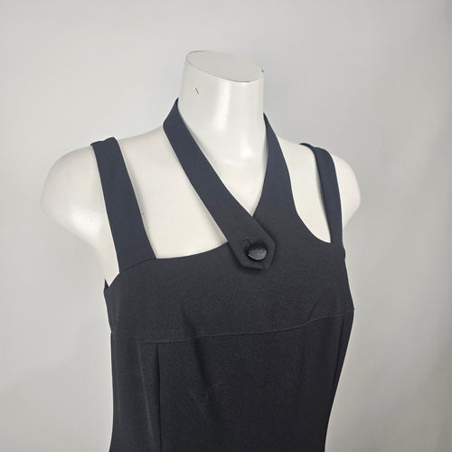Vintage Mark Edwards Evening Black Halter Neck Sheath Dress Size 8