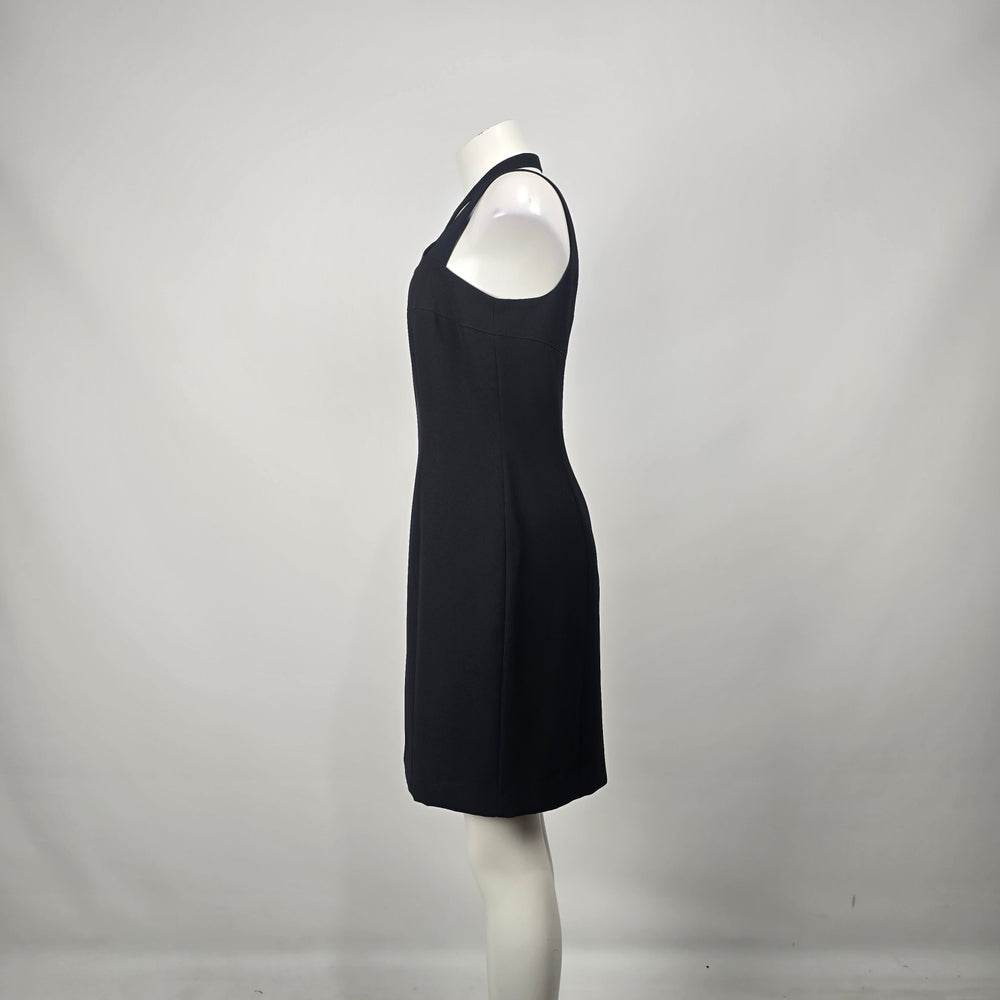 Vintage Mark Edwards Evening Black Halter Neck Sheath Dress Size 8