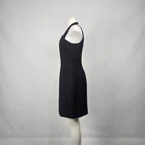 Vintage Mark Edwards Evening Black Halter Neck Sheath Dress Size 8