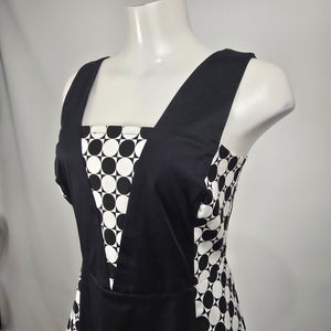 MARA Black White Geometric Sheath Dress Size 8 Made in Canada