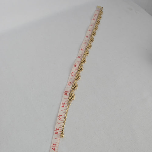 Vintage Trifari Gold Tone Link Choker Collar Necklace Signed Ornate Chain