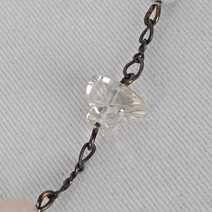 925 Sterling Silver Pastel Beaded Natural Stone Chain Necklace