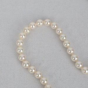 Vintage 925 Sterling Silver Glass Pearl Strand Necklace