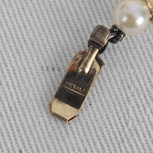 Vintage 925 Sterling Silver Glass Pearl Strand Necklace