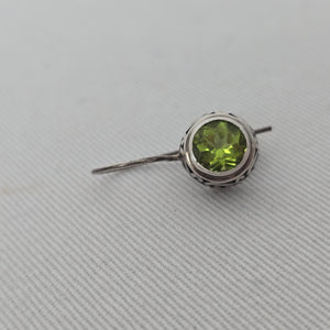 Sterling Silver Peridot Green Gemstone Drop Earrings