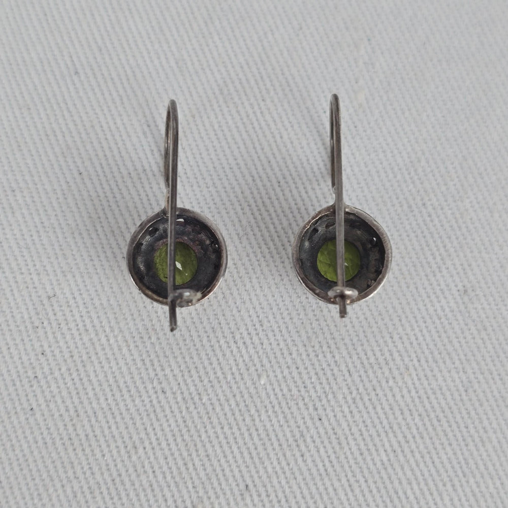Sterling Silver Peridot Green Gemstone Drop Earrings