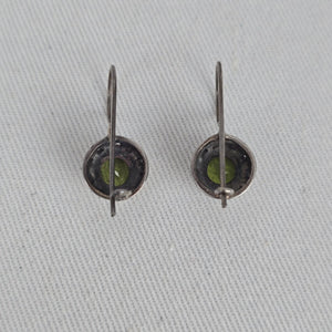 Sterling Silver Peridot Green Gemstone Drop Earrings