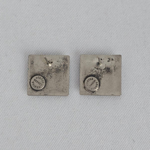 Martha Sturdy Canada Geometric Square Pewter Stud Earrings