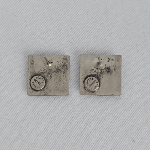 Martha Sturdy Canada Geometric Square Pewter Stud Earrings