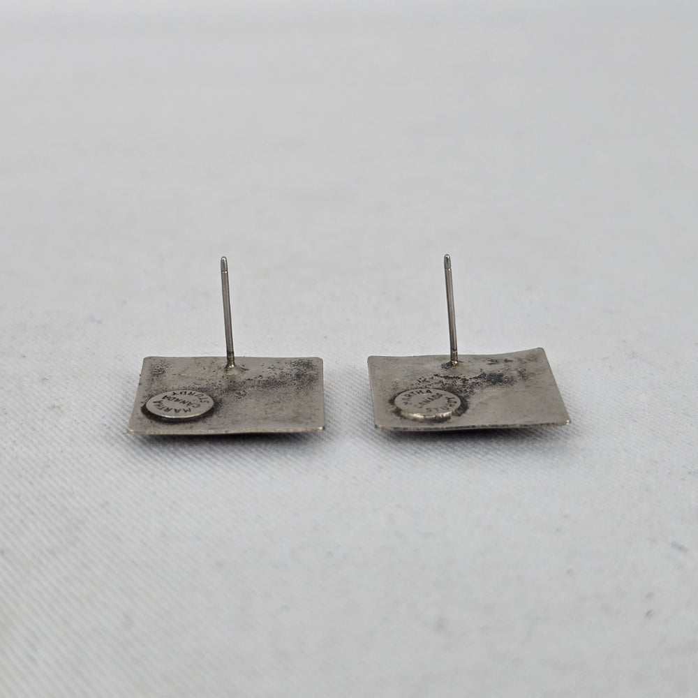 Martha Sturdy Canada Geometric Square Pewter Stud Earrings
