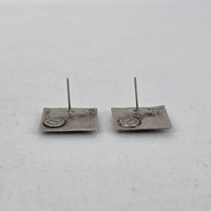 Martha Sturdy Canada Geometric Square Pewter Stud Earrings