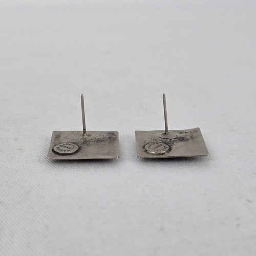 Martha Sturdy Canada Geometric Square Pewter Stud Earrings
