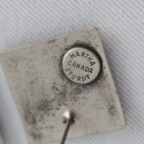 Martha Sturdy Canada Geometric Square Pewter Stud Earrings