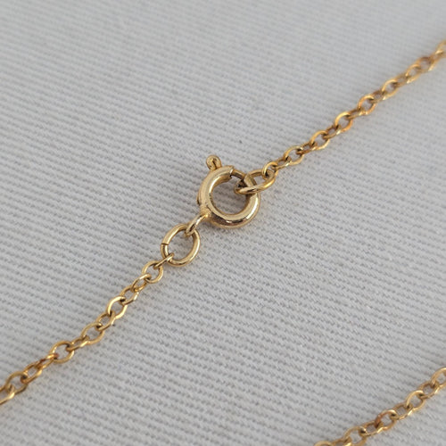 Vintage Gold Tone Black Floral Square Pendant Necklace