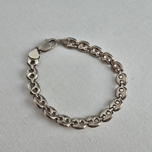 AG 925 Sterling Silver Puffed Mariner Link Bracelet