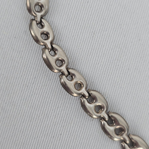 AG 925 Sterling Silver Puffed Mariner Link Bracelet