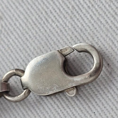 AG 925 Sterling Silver Puffed Mariner Link Bracelet