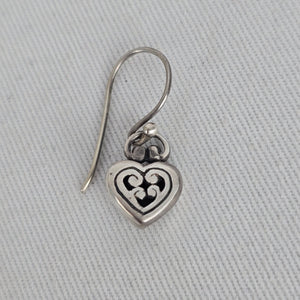 COM 925 Sterling Silver Celtic Heart Dangle Hook Earrings